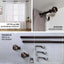 42"-126" Adjustable Curtain Rod Set, Chocolate Brown, Marble Finials