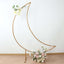 6.5ft Gold Metal Crescent Moon Wedding Arch Backdrop Stand, Curved Arbor Floral Balloon Frame with Sturdy Base