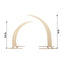 Set of 2 Beige Spandex Half Crescent Moon Backdrop Stand Covers, Custom Fitted Wedding Arch Cover for Curved Arbor Flower Balloon Frame
