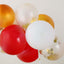 14 Pcs Balloon Cake Topper Clear, Gold, Red and White - Whimsical Clustered Mini Garland Cake Inserts DIY Party Decorations