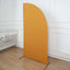 7ft Matte Gold Spandex Half Moon Chiara Backdrop Stand Cover, Custom Fitted Wedding Arch Cover