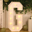 Giant LED Marquee Light Up Letter "G", White 4ft Pre-Cut Foam Board with 10 Warm White Battery Operated LEDs, Glue Gun and Sticks