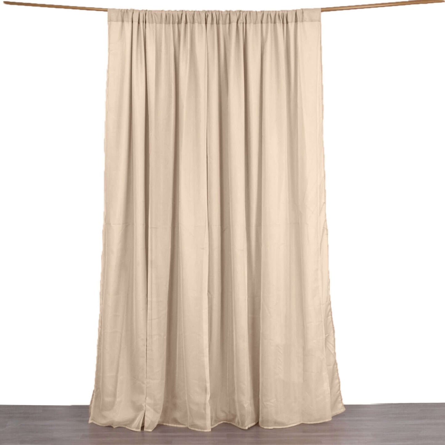 Nude Chiffon Polyester Event Curtain Drapes, Dual Layer Divider Backdrop Curtain Panels with Rod Pockets - 10ftx10ft
