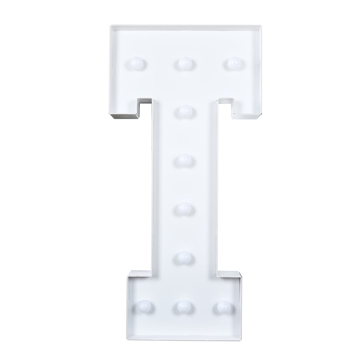 Giant LED Marquee Light Up Letter "T", White 4ft Pre-Cut Foam Board with 10 Warm White Battery Operated LEDs, Glue Gun and Sticks