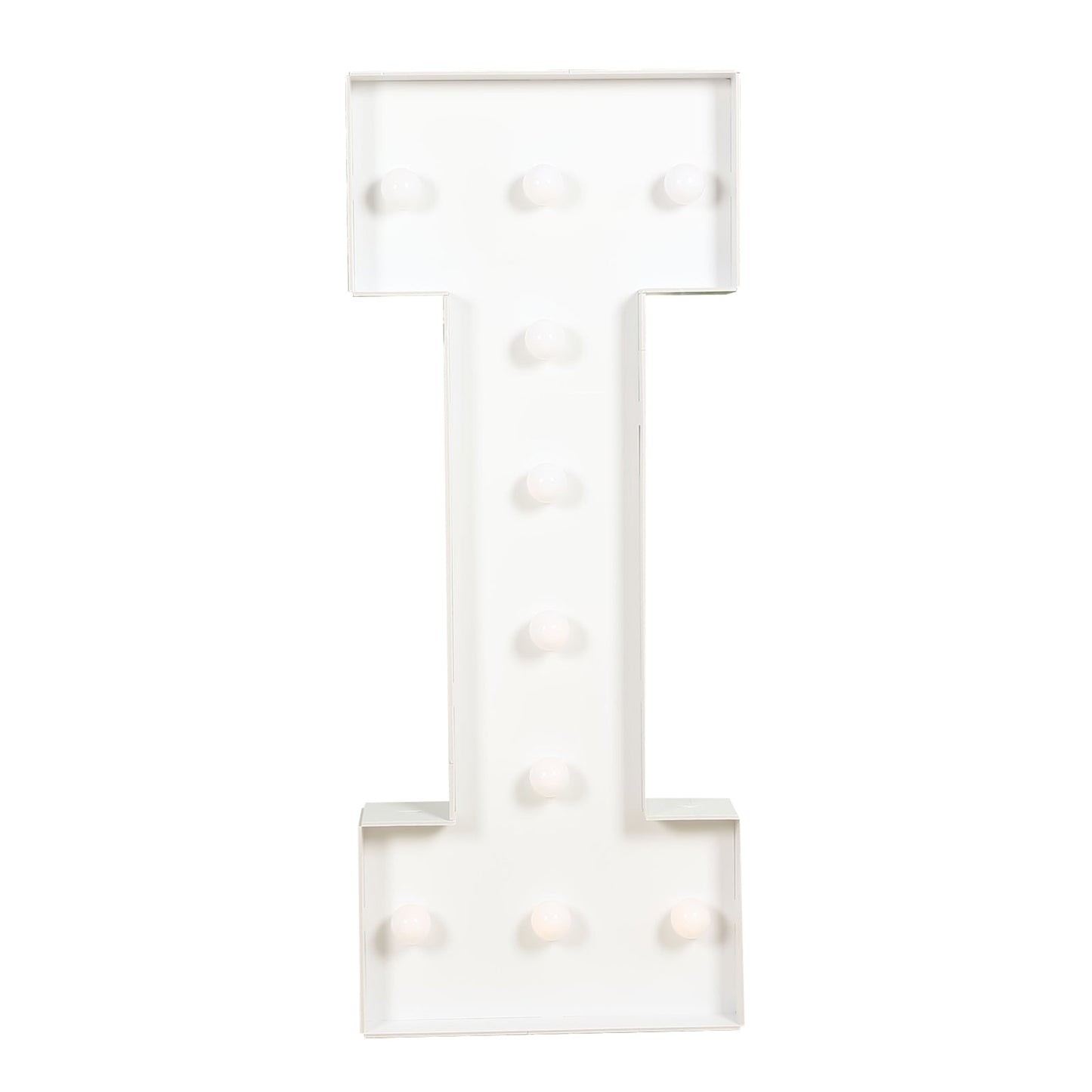 Giant LED Marquee Light Up Letter "I", White 4ft Pre-Cut Foam Board with 10 Warm White Battery Operated LEDs, Glue Gun and Sticks