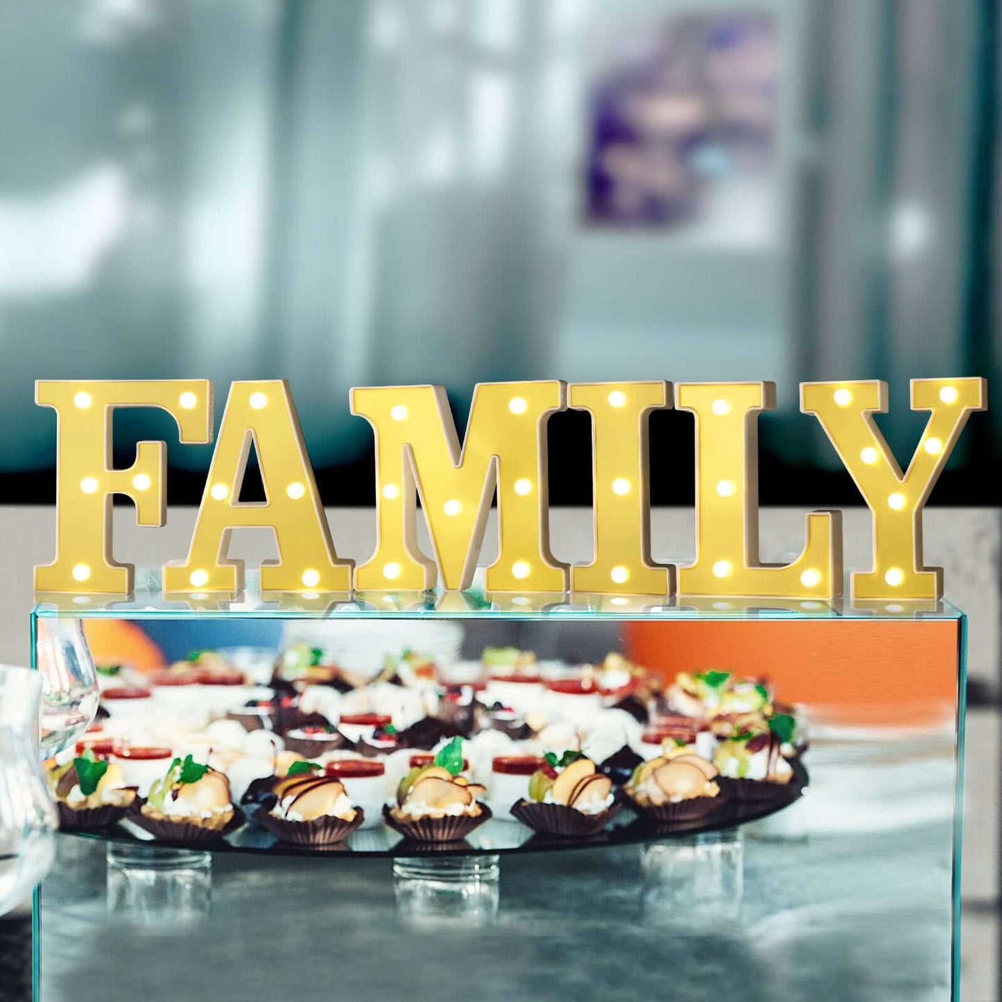 3D Marquee Letter "F" Warm White 5 LED Lights Gold - Chic Light-Up Decor for Events 6"