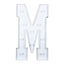 Giant LED Marquee Light Up Letter "M", White 4ft Pre-Cut Foam Board with 10 Warm White Battery Operated LEDs, Glue Gun and Sticks