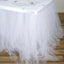 Tulle 17ft Table Skirt White - 4 Layer Pleated Tutu Chic & Soft Event Table Cover