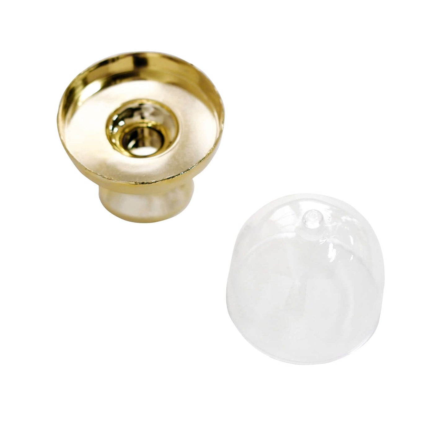 12-Pack Fillable Mini Pedestal Candy Container Clear/Gold - Decorative Candy Treat Favor Boxes with Dome Lid 4"