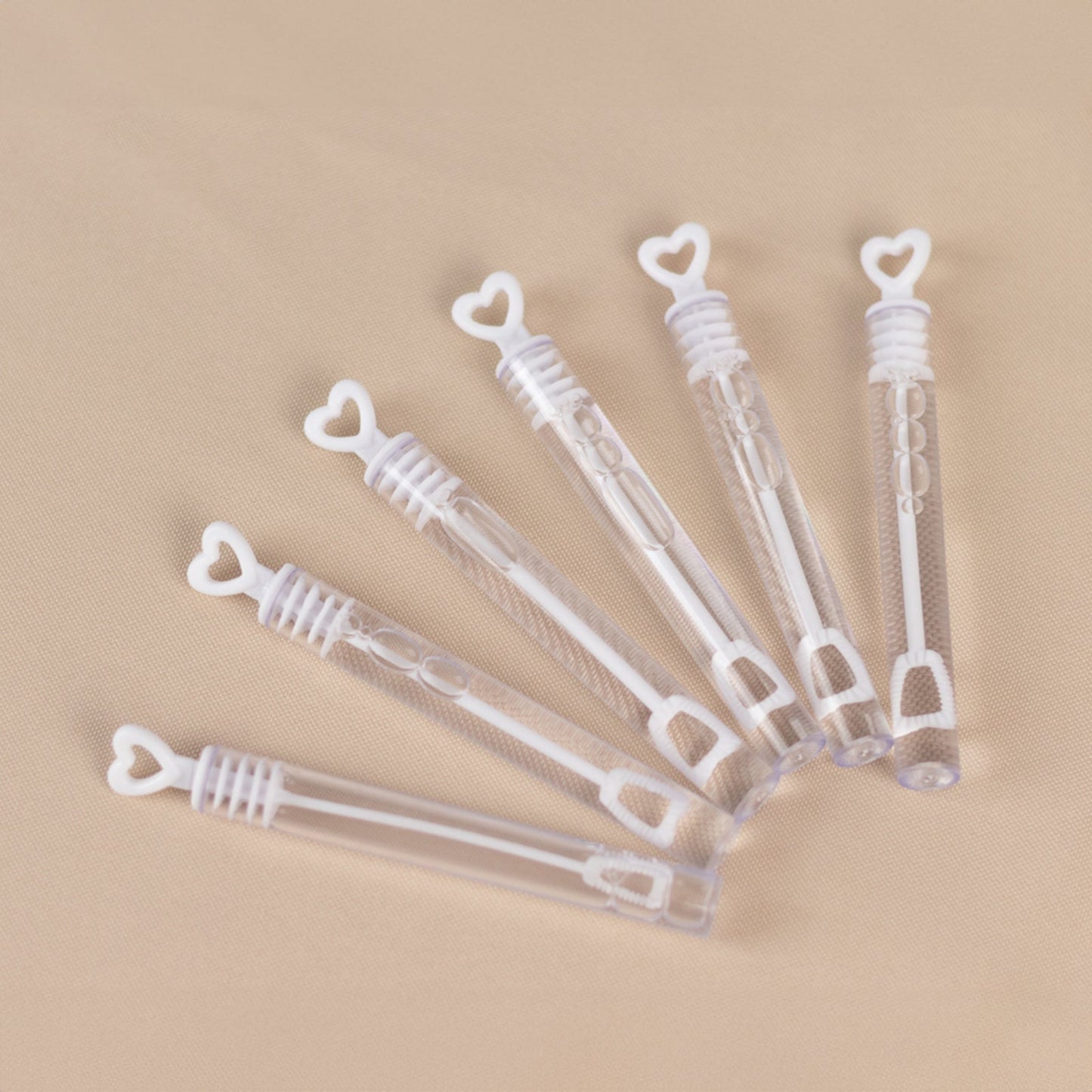 48 Pack 4" White Heart Chemistry Tube Bubbles Bridal Wedding Shower Favor