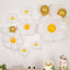 Set of 10 White Daisy Flower-Shaped Mylar Foil Balloons, Assorted Floral Balloon Party Decorations with Balloon Dots - 10", 19", 27"