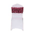 5 Pack Big Payette Sequin 13"x10" Chair Sash Bands Burgundy - Stylish Glittering Decor for Weddings & Gatherings