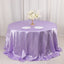 Satin 132" Round Tablecloth Lavender Lilac - Stylish Seamless Table Cover