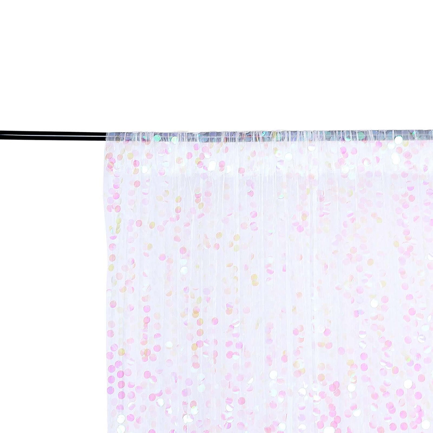 8ftx8ft Iridescent Big Payette Sequin Event Curtain Drapes, Backdrop Event Panel