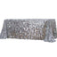 Sequin 90"x156" Rectangle Tablecloth Silver - Seamless Big Payette Table Cover