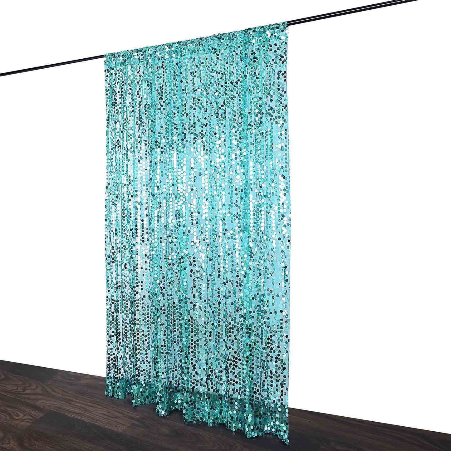 8ftx8ft Turquoise Big Payette Sequin Event Curtain Drapes, Backdrop Event Panel