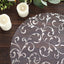 10-Pack Table Placemats Embossed Foil Flower Design Metallic Silver Round - Sheer Organza Disposable Mats 13"