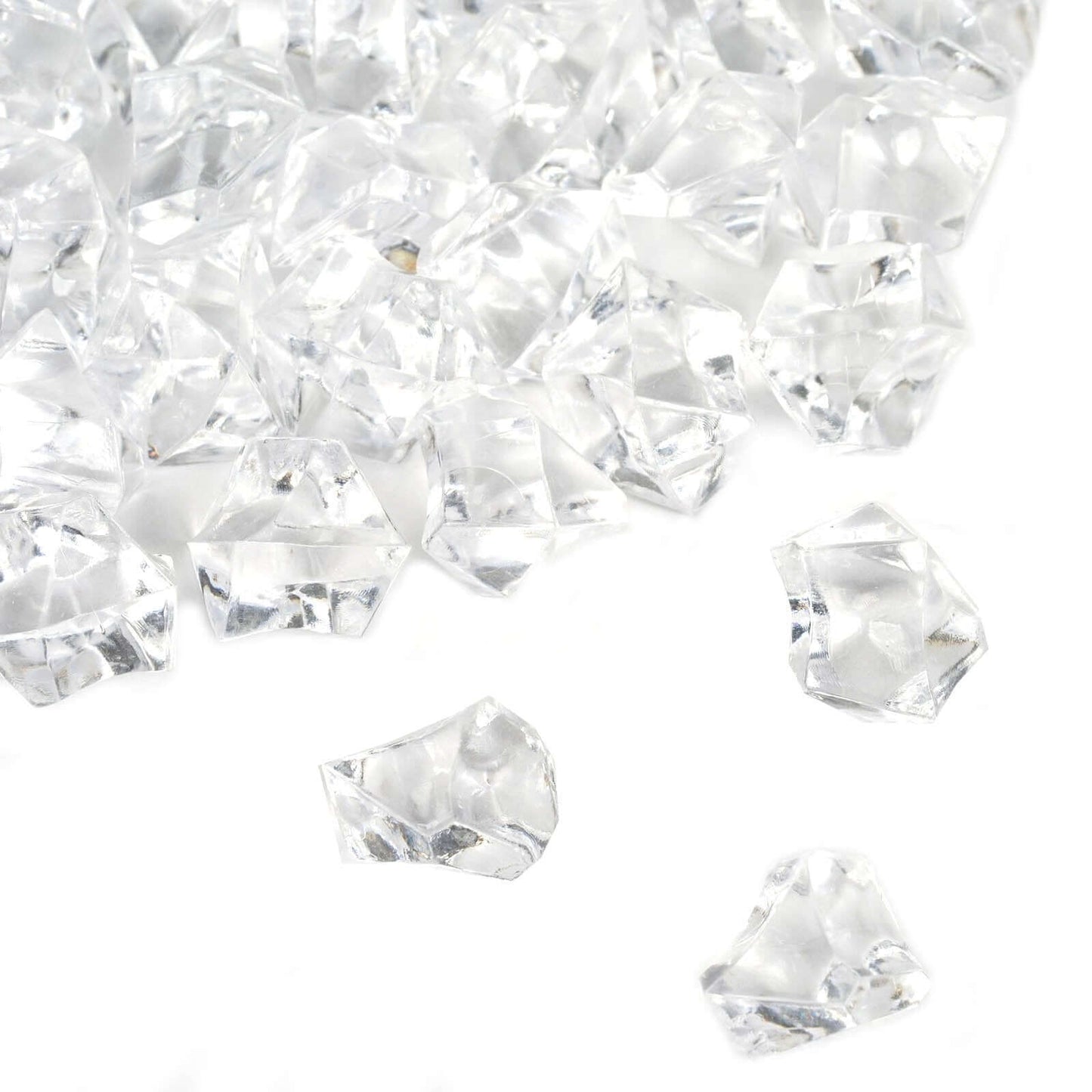 300 Pcs Acrylic Ice Bead Vase Fillers Large Clear - Stylish DIY Craft Crystals for Event Decor & Wedding Tables