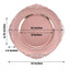 6-Pack Acrylic Round Charger Plates 13" in Rose Gold with Embossed Baroque Rim, Antique Decorative Dinner Party Charger Tableware