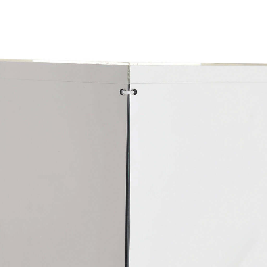 32" Silver Mirror Finish Acrylic Display Box, Pedestal Riser with Interchangeable Lid and Base