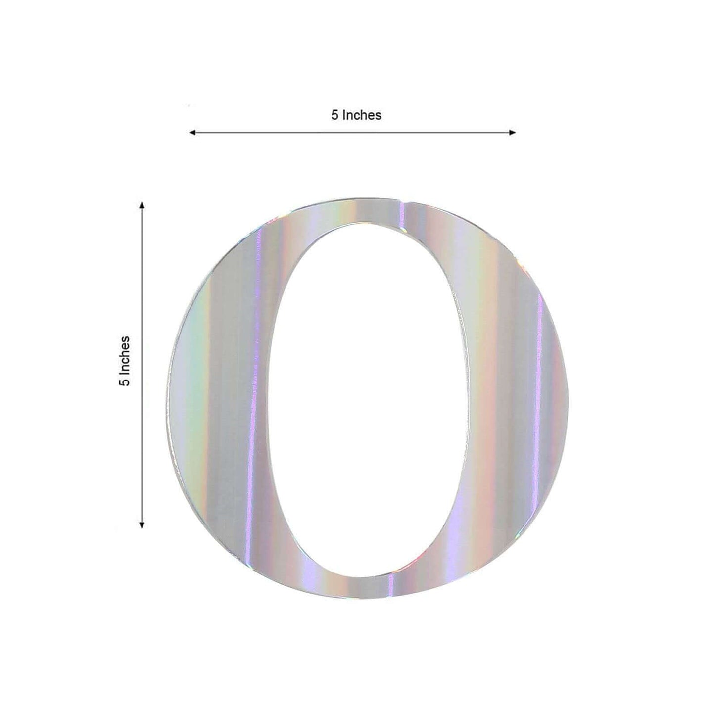 4 Pack 5" Iridescent Alphabet Stickers Banner, Customizable Stick on Letters - O