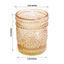 6-Pack Amber Gold Glass Votive Tealight Holders - Stylish Primrose Design for Weddings & DÃ©cor