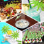 50-Pack Bamboo Cocktail Picks Tropical Leaf Parasol Design Green - Eco Friendly Disposable Drink Stick 6"