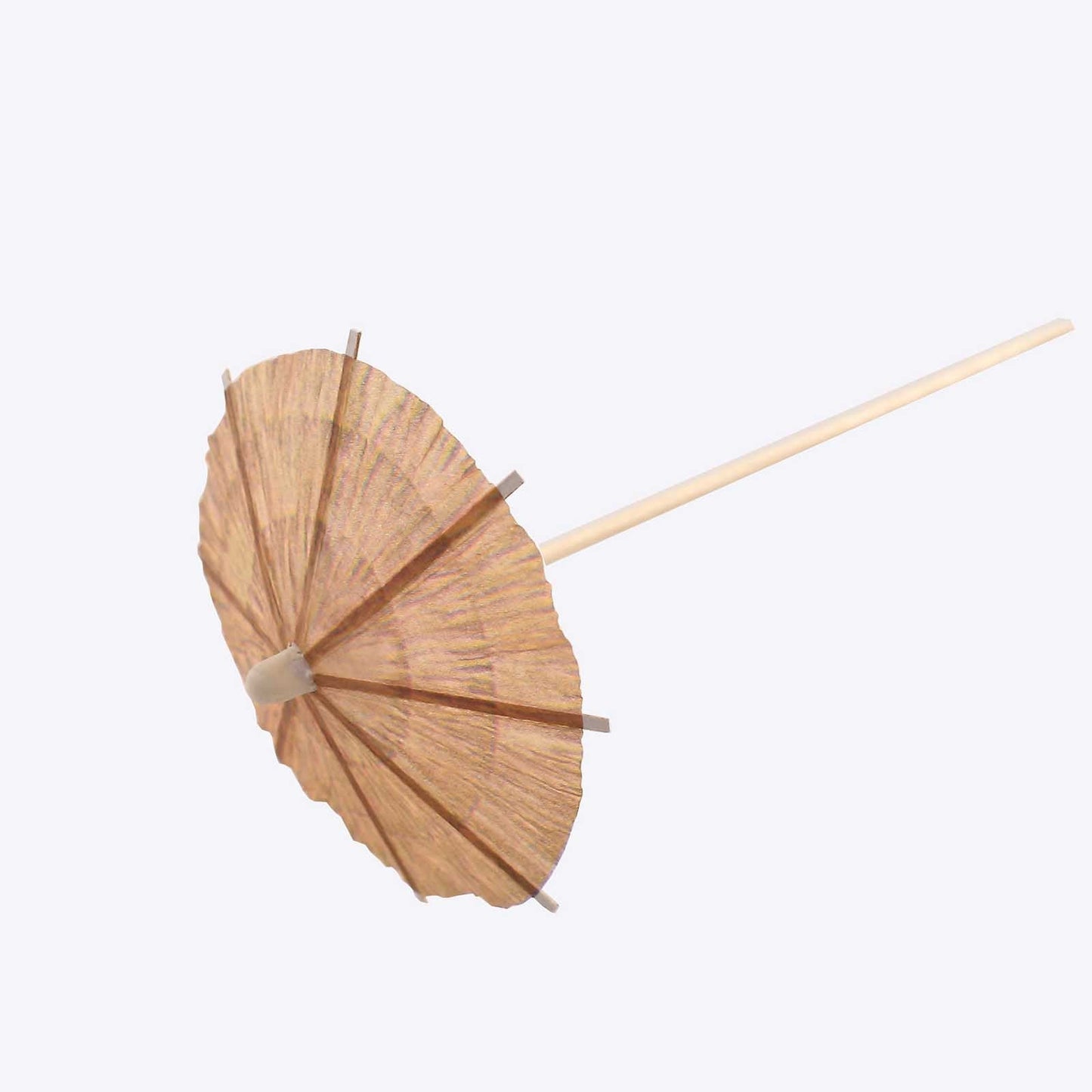 50-Pack Bamboo Cocktail Sticks Tiki Hut Paper Umbrella Design Eco Friendly Natural - Biodegradable Party Picks 6"