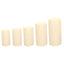 Set of 5 Beige Spandex Cylinder Pedestal Stand Covers, Stretchable Pillar Prop Covers - 160 GSM