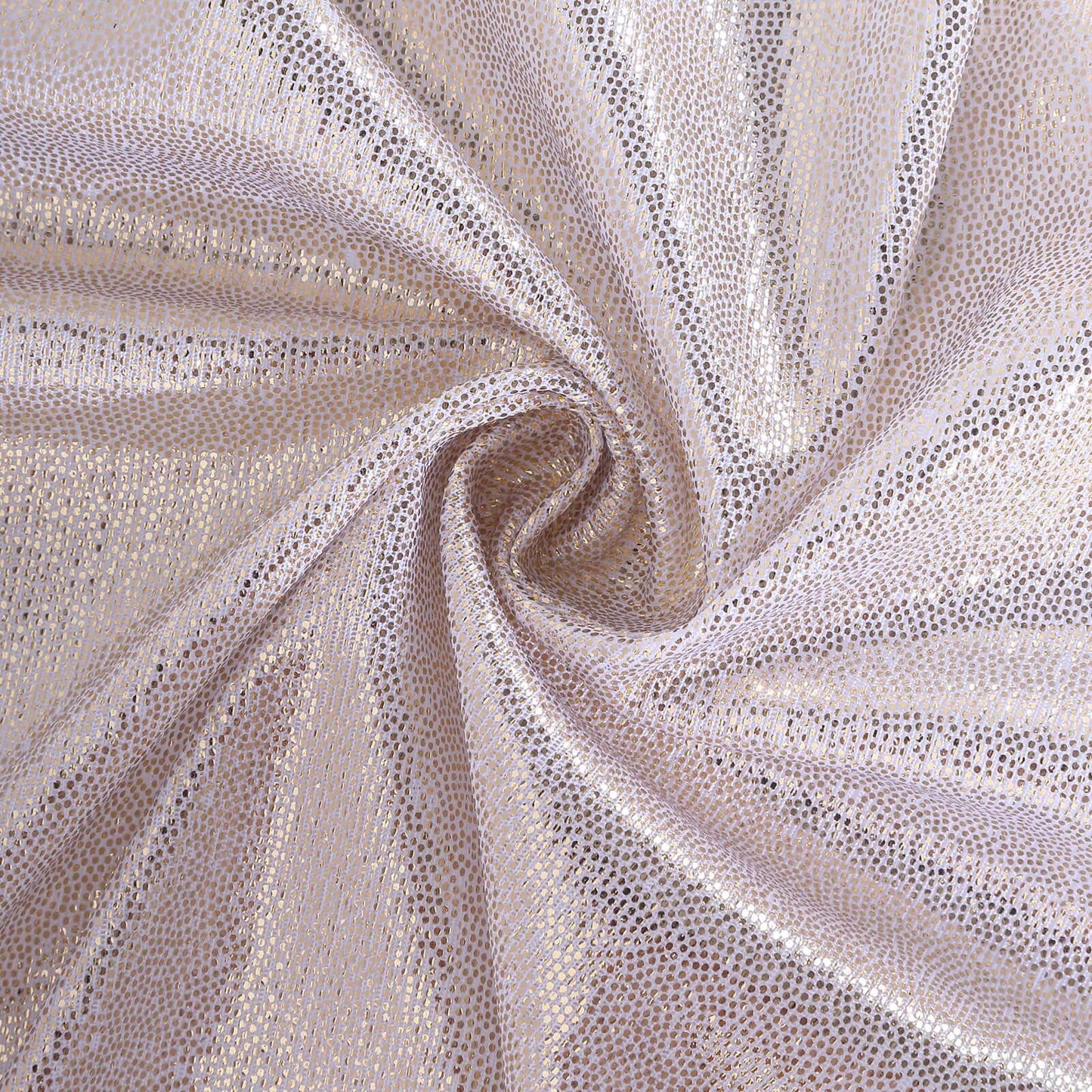 Polyester 12"x108" Table Runner Beige Shimmer Sequin Dots - Wrinkle-Free Finish Table Linen