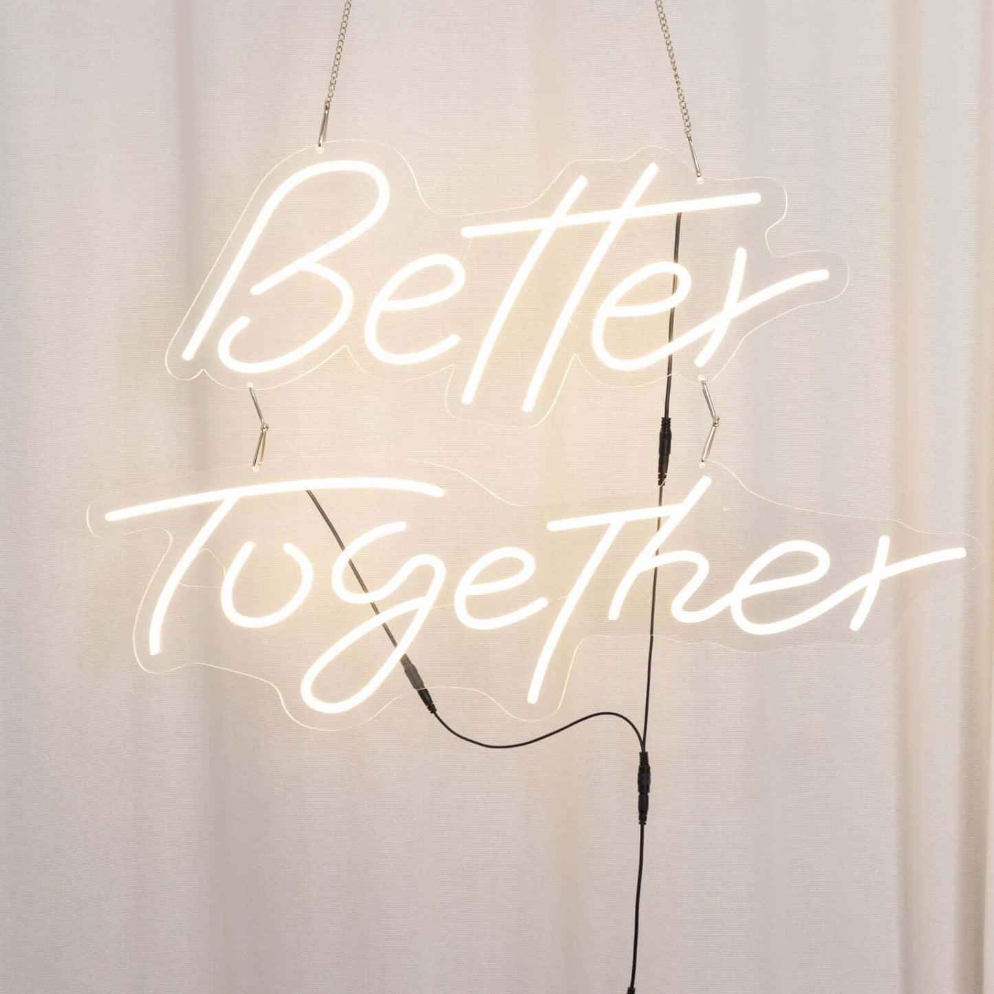 32" Better Together LED Neon Light Sign for Party or Home Wall Decor, Warm White Reusable Hanging Light With 5ft Chain
