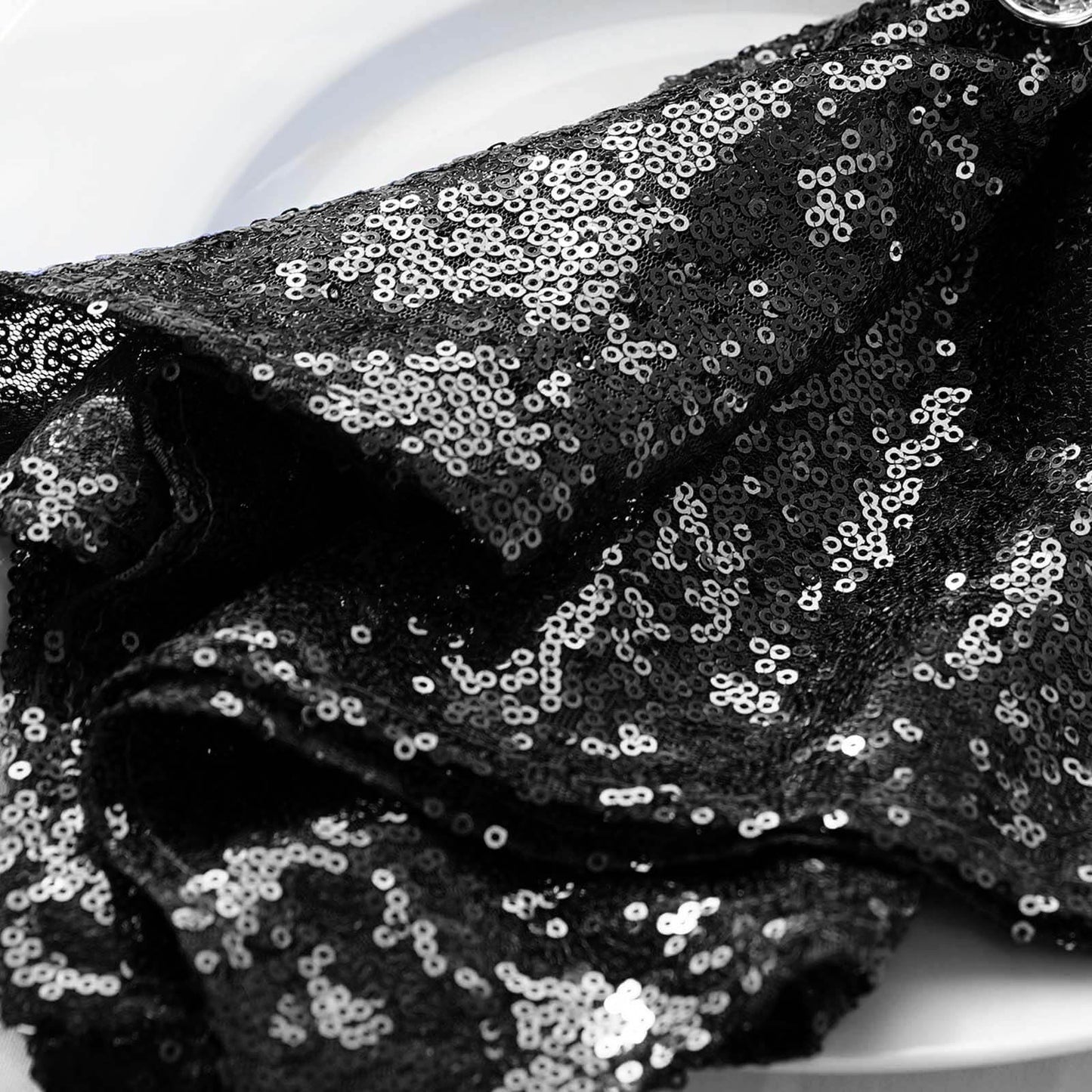 Sequin 20"x20" Napkin Black - Shimmering Dinner Napkin