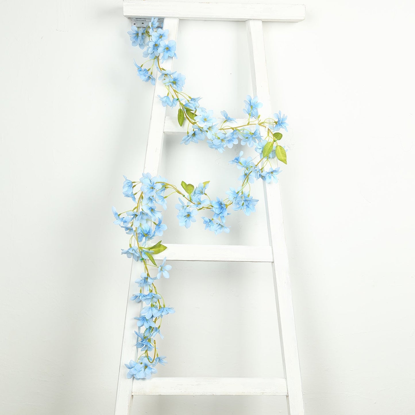 2-Pack Garland String Lights Jasmine Silk Flower Design Blue Warm White - Battery Operated Hanging DÃ©cor 6ft