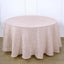 Faux Linen 120" Round Tablecloth Blush - Slubby Texture Wrinkle-Resistant Seamless Table Cover