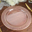 10-Pack Plastic 10" Round Dinner Plates in Blush Hammered Design with Gold Rim - Disposable Party Plates for Chic Banquets & Special Occasions