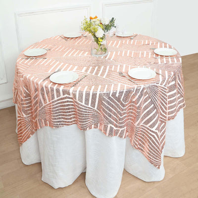 Sequin 72" Table Overlay Square Tablecloth Blush - Diamond Glitz Table Cover