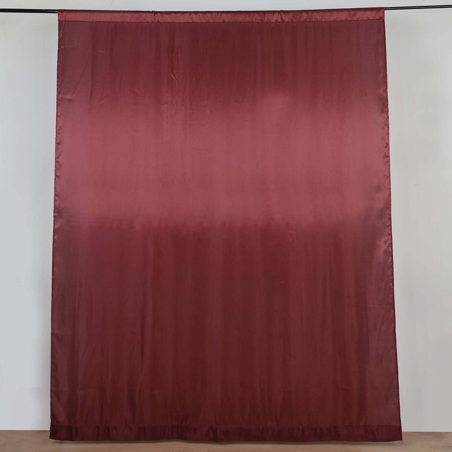 8ftx10ft Burgundy Satin Event Curtain Drapes, Backdrop Event Panel