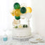 14 Pcs Balloon Cake Topper Clear, Gold, Hunter Green and White - Whimsical Clustered Mini Garland Cake Inserts DIY Party Decorations