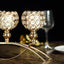 3-Arm Arch Bridge Candelabra Gold with Crystal Beads - Chic Table Centerpiece for Events 16"