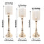 Set of 3 Crystal Beaded Goblet Votive Candle Holder Stands Gold - Tea Light Centerpiece 18", 16", 14"