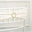 Rhinestone Chair Sash Band Buckle Gold 2" Circle Metal - Glittering Diamond Bow Pin for Chair Sashes & Wedding Decor