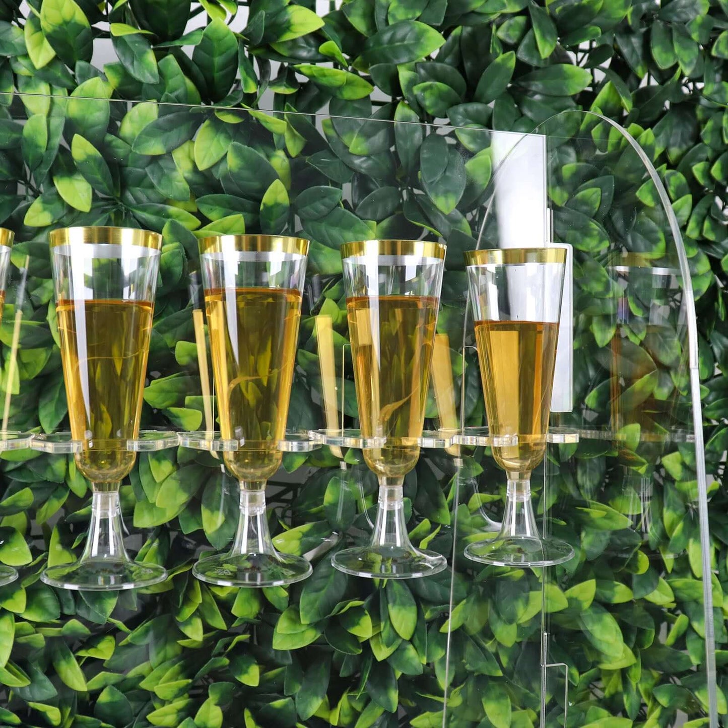 2-Tier Acrylic Champagne Glass Holder Display Stand Table Top Clear with 18 Hooks for Events & DIY Bars 25"