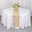 Sequin Mesh 12"x108" Table Runner Champagne Stylish Wave Embroidery