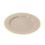 10 Pack Taupe Economy Plastic Charger Plates With Gold Rim, 12" Round Dinner Chargers Event Tabletop Decor