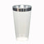 12-Pack Plastic Party Cups Clear with Silver Rim - Durable Disposable Tumblers for Drinks 17oz 5.5"