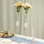 2 Pack 31" Clear Crystal Embellishment Trumpet Flower Vase, Reversible Plastic Table Centerpiece