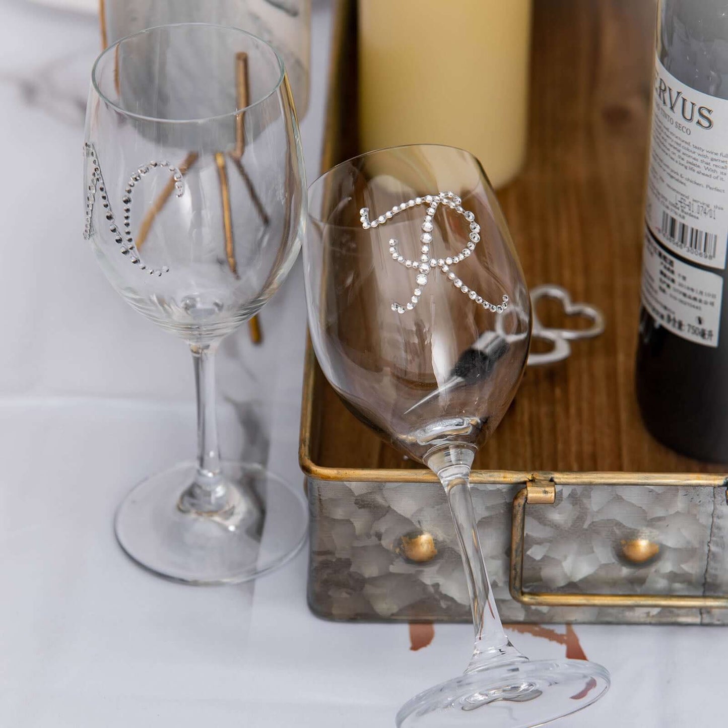 12 Pack 1.5" Clear Rhinestone Monogram Letter Jewel Sticker Self Adhesive DIY Diamond Decor - F