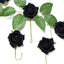 24 Roses 2" Black Artificial Foam Flowers With Stem Wire and Leaves