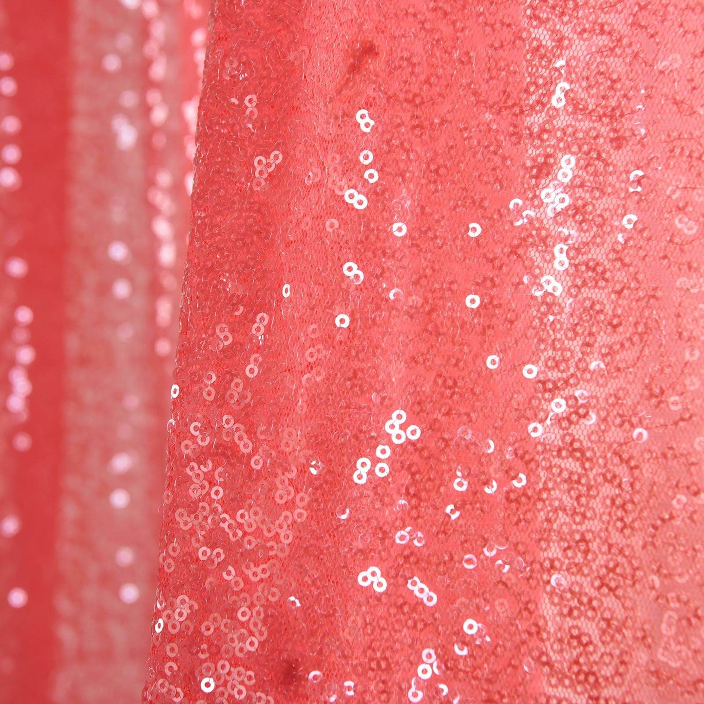 Pack of 2 52"x64â€ Coral Sequin Curtains With Rod Pocket Window Treatment Panels - Clearance SALE