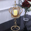 Metal Crown Spiral Pillar Candle Holder Stand Gold - Jeweled Votive Candle Centerpiece 18"